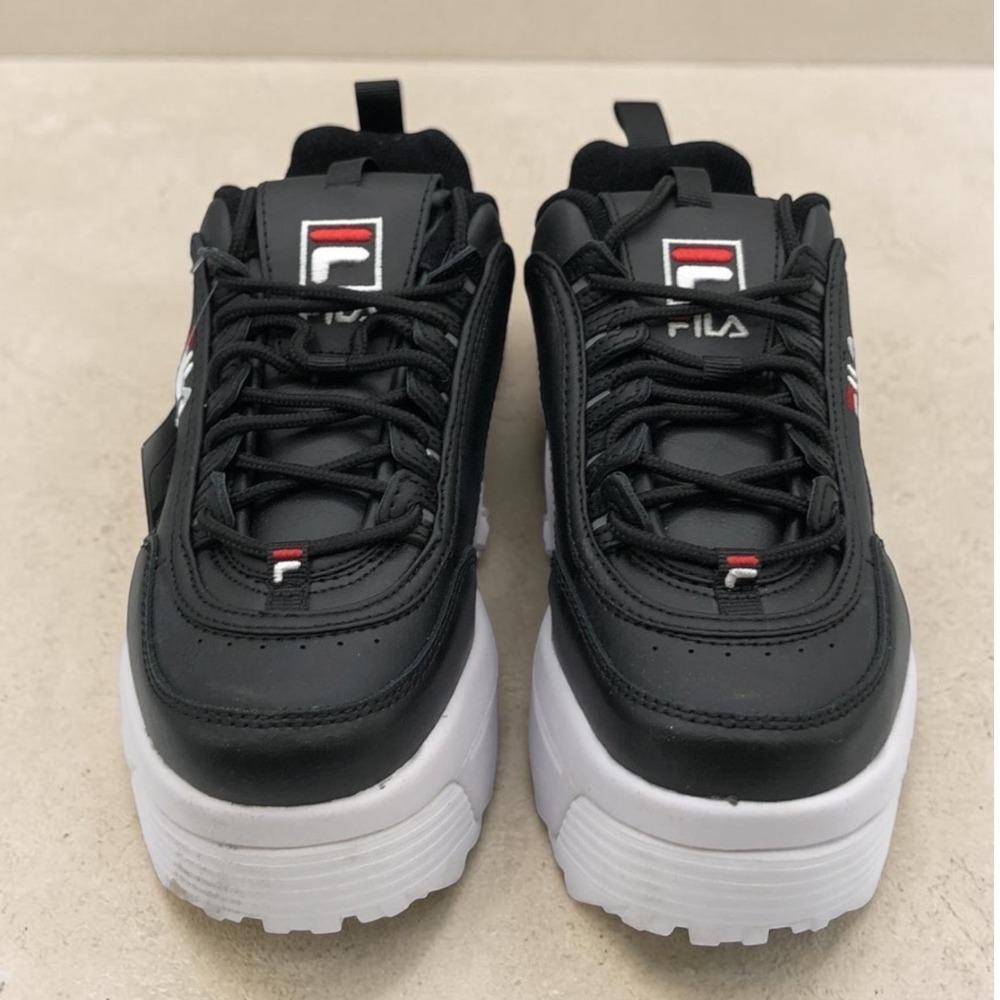 FILA Disruptor II Premium Platform Sneakers Black White sz 6.5 Chunky Shoes NEW - Picture 3 of 16